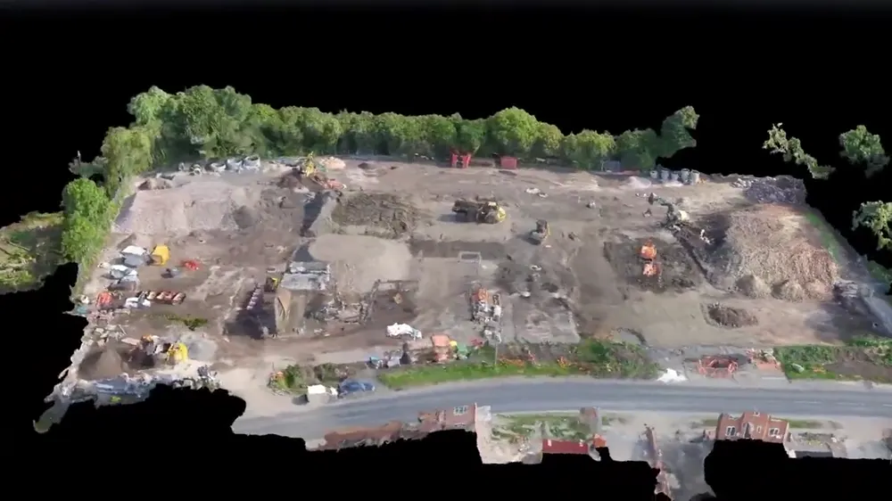 Vídeo de un modelo 3D del terreno, cálculo de volúmenes y curvas de nivel