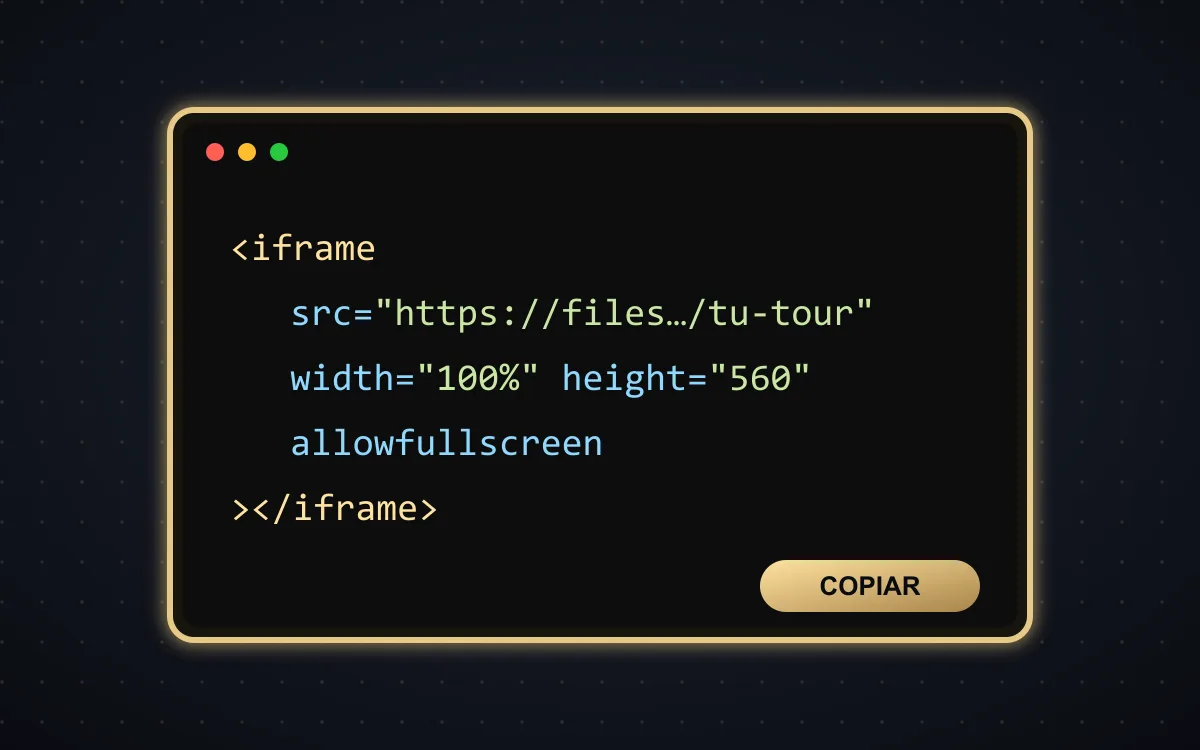 Ventana de código con una etiqueta iframe